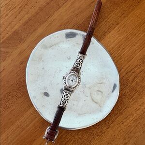 Brighton vintage Brown Leather Strap Watch with Silver Accents